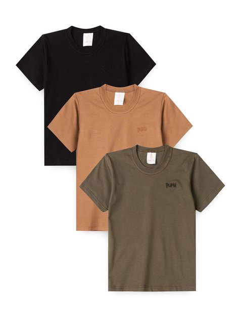 KIT 3 Camisetas Infantil Bsica Duma Kids
