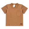 camiseta bebe com bolso duma kids camelo