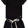 conjunto verao shorts camiseta com bolso duma kids preto