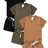 KIT 3 Conjuntos Vero Shorts  Camiseta com Bolso Duma Kids