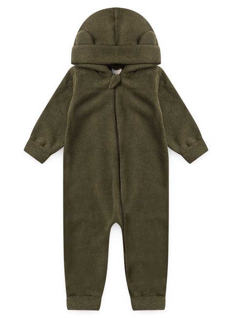 macacao bebe plush capuz orelhinha duma kids verde musgo