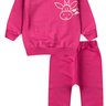 conjunto infantil inverno moletom peluciado calca saruel girafa duma kids rosa pink