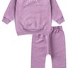 conjunto infantil inverno moletom peluciado calca saruel happy days duma kids lilas