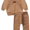conjunto infantil inverno moletinho calca saruel sol duma kids camelo