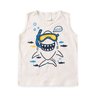 conjunto infantil verao regata tubarao hello duma kids off white