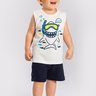conjunto infantil verao regata tubarao hello duma kids off white 4