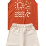 conjunto infantil verao regata summer vibes duma kids terracota