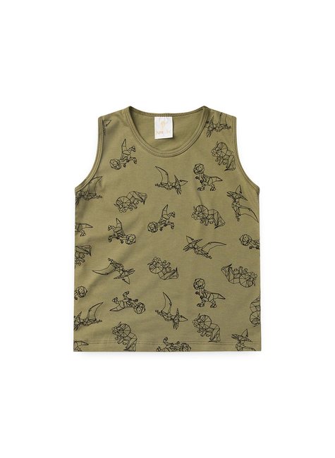 conjunto infantil verao regata dinossauro line duma kids verde musgo 3