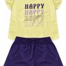 conjunto infantil verao frufru happy letter shorts meia malha duma kids melao