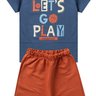 conjunto infantil verao camiseta let s go duma kids azul entardecer