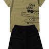 conjunto infantil verao camiseta jacare skate duma kids verde musgo