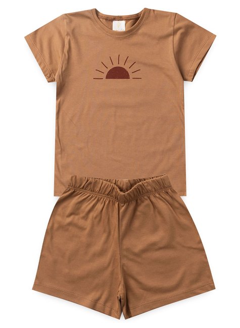 conjunto infantil verao basico sol duma kids camelo