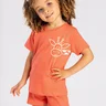conjunto infantil verao basico girafa duma kids coral 5