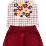 conjunto infantil verao alcinha xadrez flowers duma kids off white