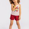 conjunto infantil verao alcinha xadrez flowers duma kids off white 5
