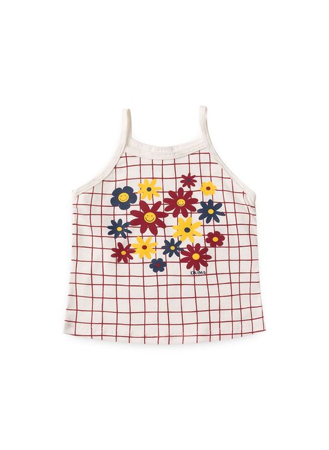 conjunto infantil verao alcinha xadrez flowers duma kids off white 2