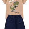 conjunto infantil verao camiseta dino rex skate duma kids areia foto nova