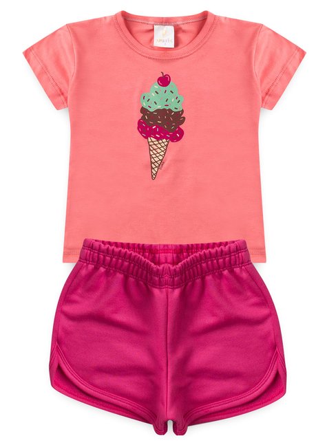 conjunto infantil verao sorvete colors duma kids novo