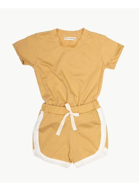 conjunto infantil vintage unissex duma kids mostarda