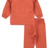 conjunto infantil inverno peluciado babado duma kids goiaba