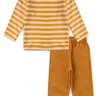 conjunto infantil inverno moletinho listrado duma kids mostarda