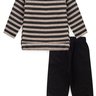 conjunto infantil inverno moletinho listrado duma kids preto