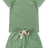 conjunto infantil verao bordado logo duma kids verde envelhecido