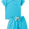 Conjunto Infantil Vero Bordado Logo Duma Kids Azul Piscina