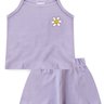 conjunto infantil verao cotton alcinha flor duma kids lilas