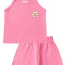 conjunto infantil verao cotton alcinha flor duma kids rosa tutti frutti