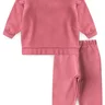conjunto infantil inverno peluciado babado rosa envelhecido duma kids