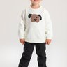 conjunto infantil inverno moletom peluciado estampado cachorro duma kids off white