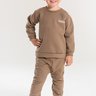 conjunto infantil inverno moletom peluciado calca saruel estampado hello duma kids chocolate