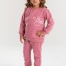 conjunto infantil inverno moletom peluciado calca saruel estampado girafa duma kids rosa envelhecido