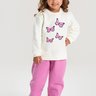 conjunto infantil inverno moletom peluciado estampado borboletas duma kids