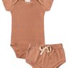 Conjunto Beb Body e Tapa Fralda Canelado Duma Kids Mocha Mousse
