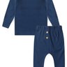 conjunto infantil canelado calca braguilha saruel duma kids marinho