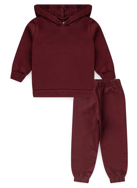 conjunto infantil inverno capuz moletom peluciado duma kids vinho