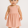 vestido infantil verao alcinha canelado duma kids pessego