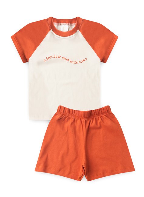 Conjunto Infantil Verao Raglan Frase Duma Kids Terracota 3